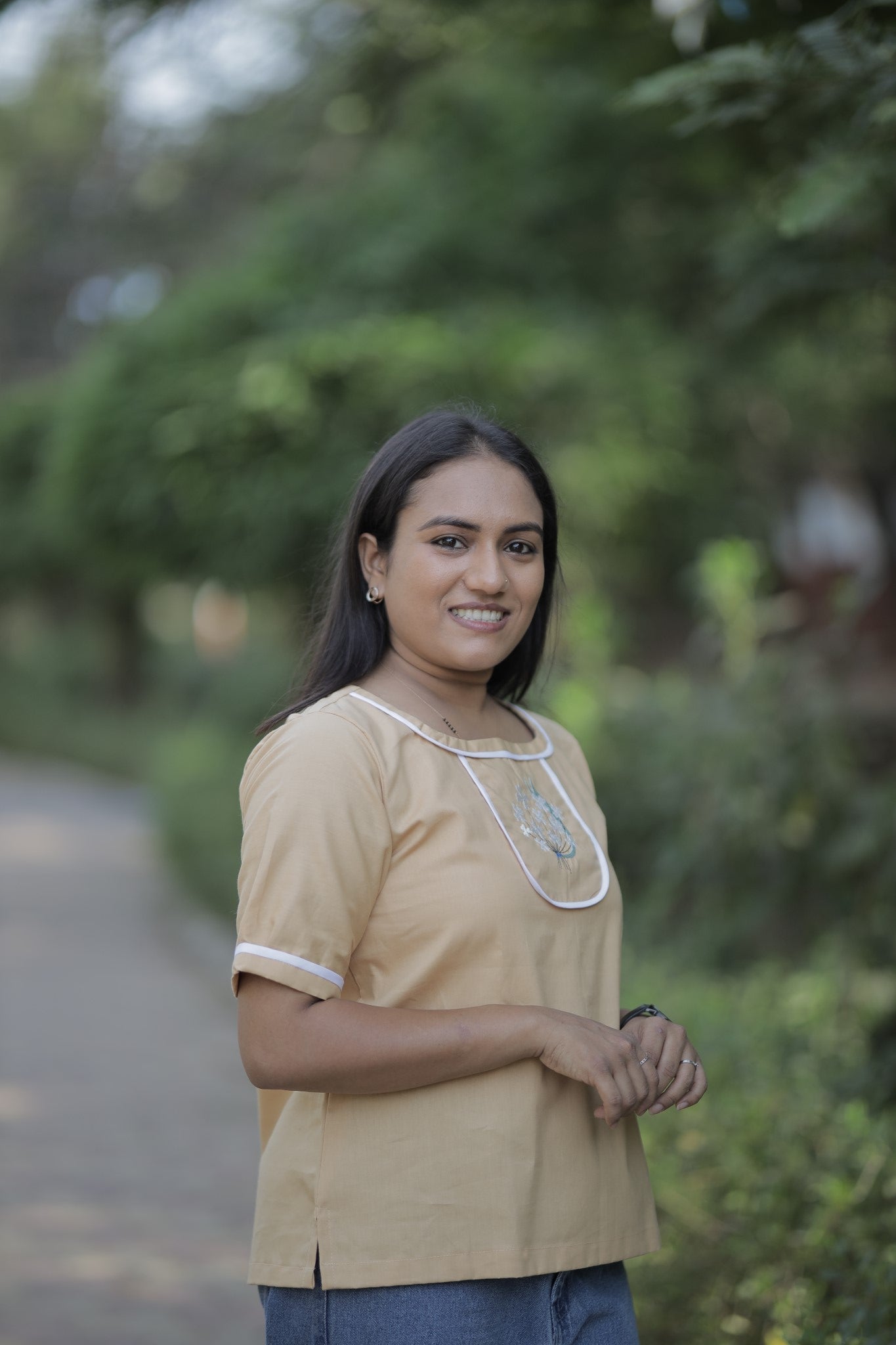Mallika – Floral Embroidered Cotton Summer Top