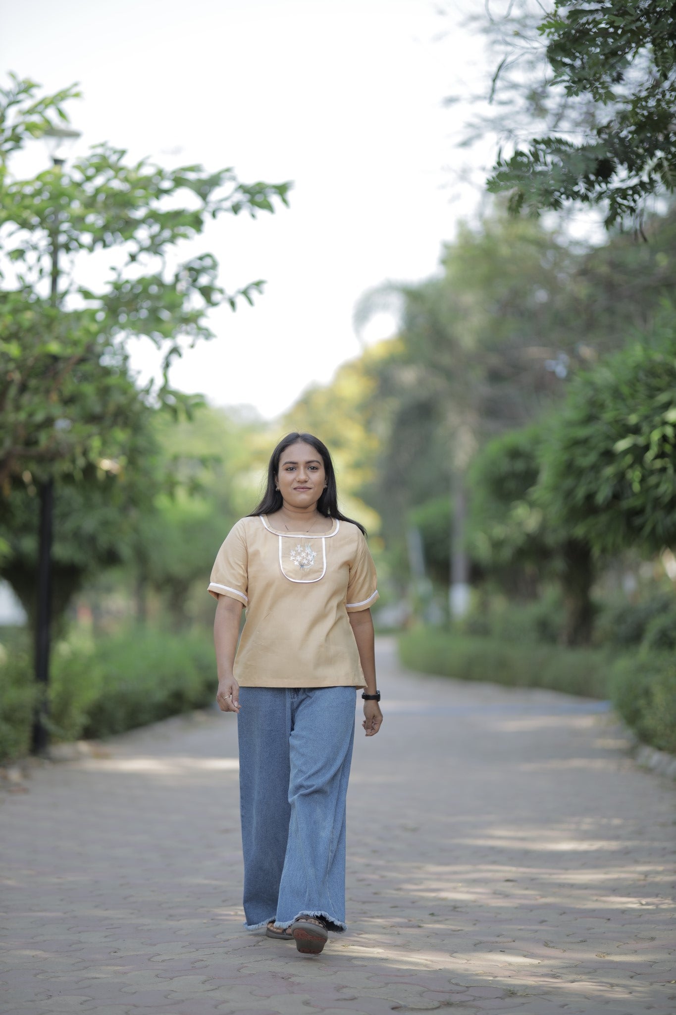 Mallika – Floral Embroidered Cotton Summer Top