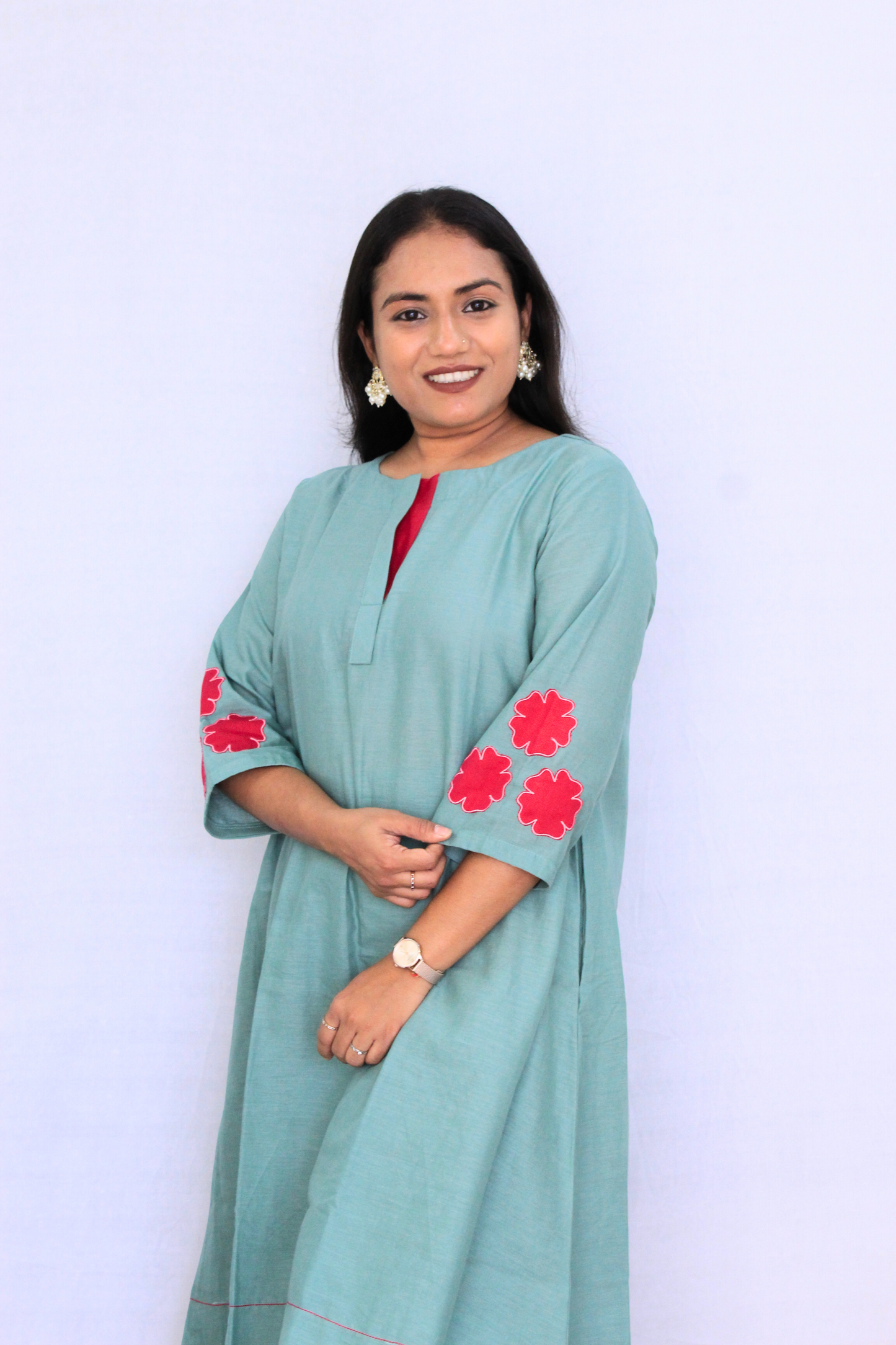 Sea Green Cotton Linen Solid Co-ord Set