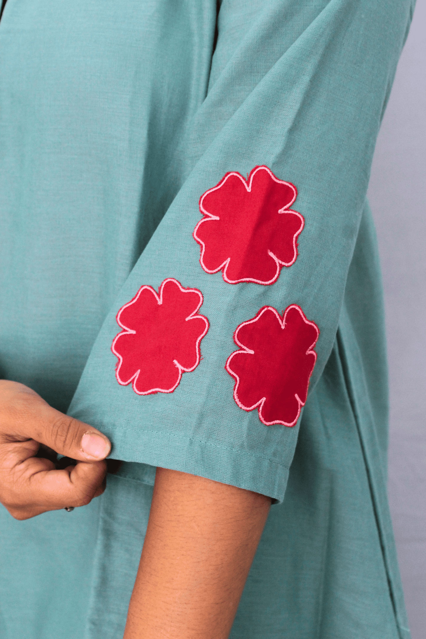 Sea Green Cotton Linen Solid Co-ord Set