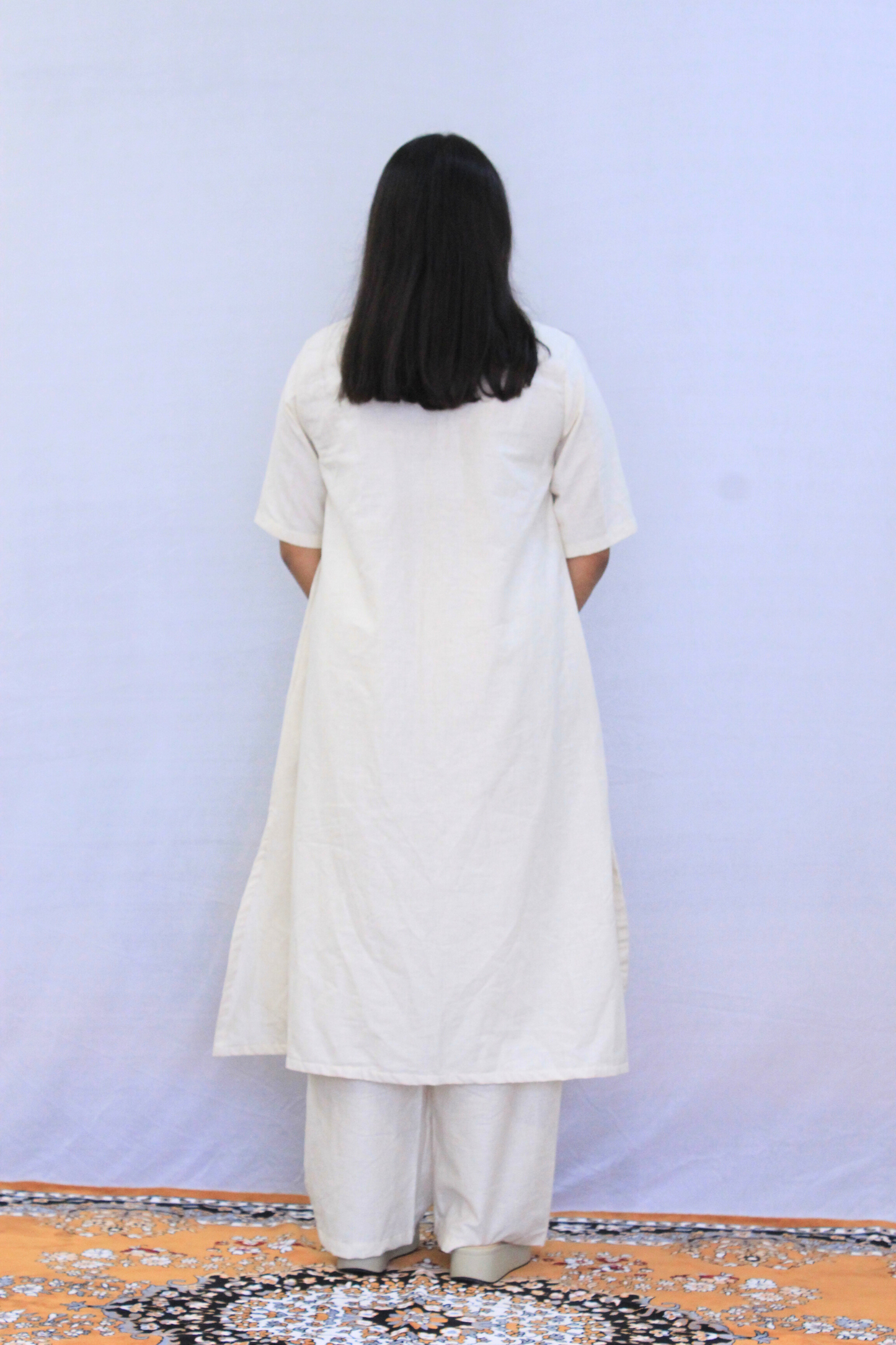 Off White Cotton Linen Solid Co-ord Set