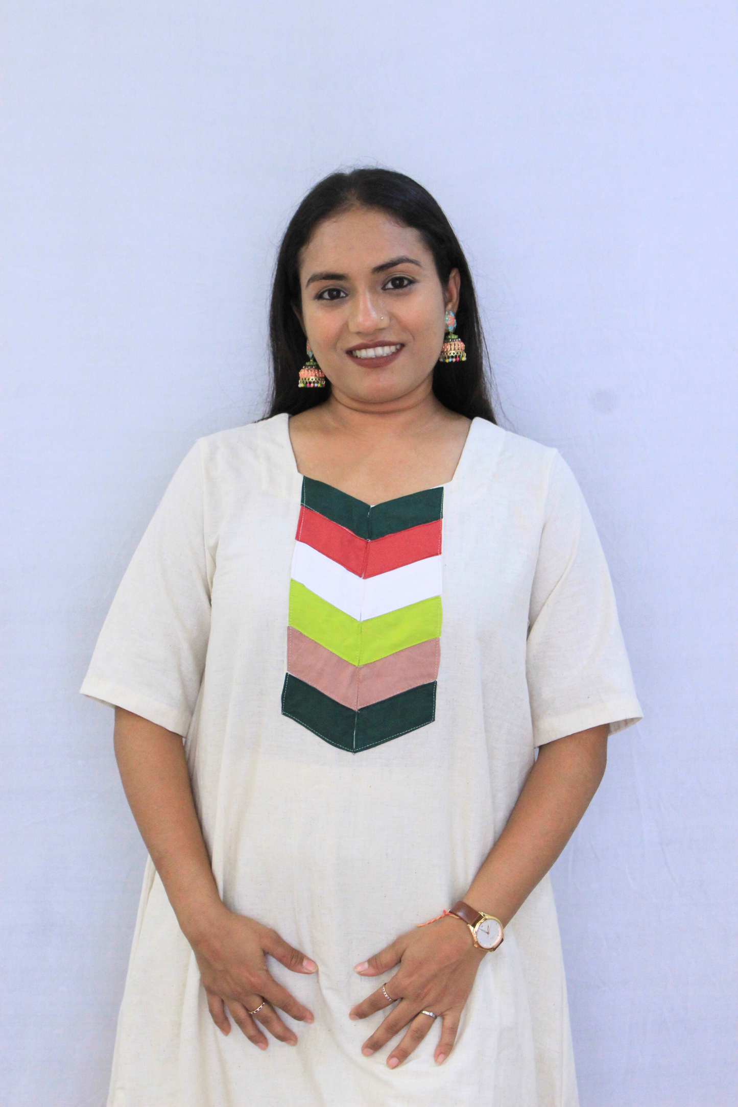 Off White Cotton Linen Solid Co-ord Set