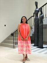Kusumi – Coral Bloom Cotton Dress