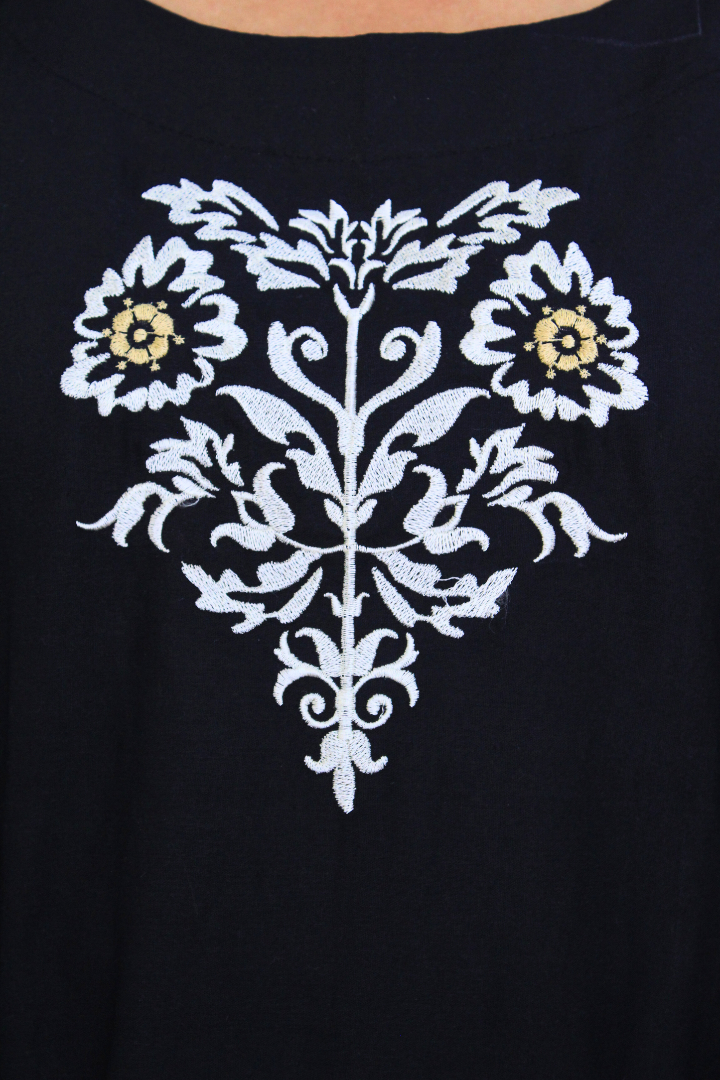 Black Embroidered Poplin Cotton Solid Co-ord Set