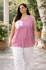 Blush Pink Floral Cotton Top