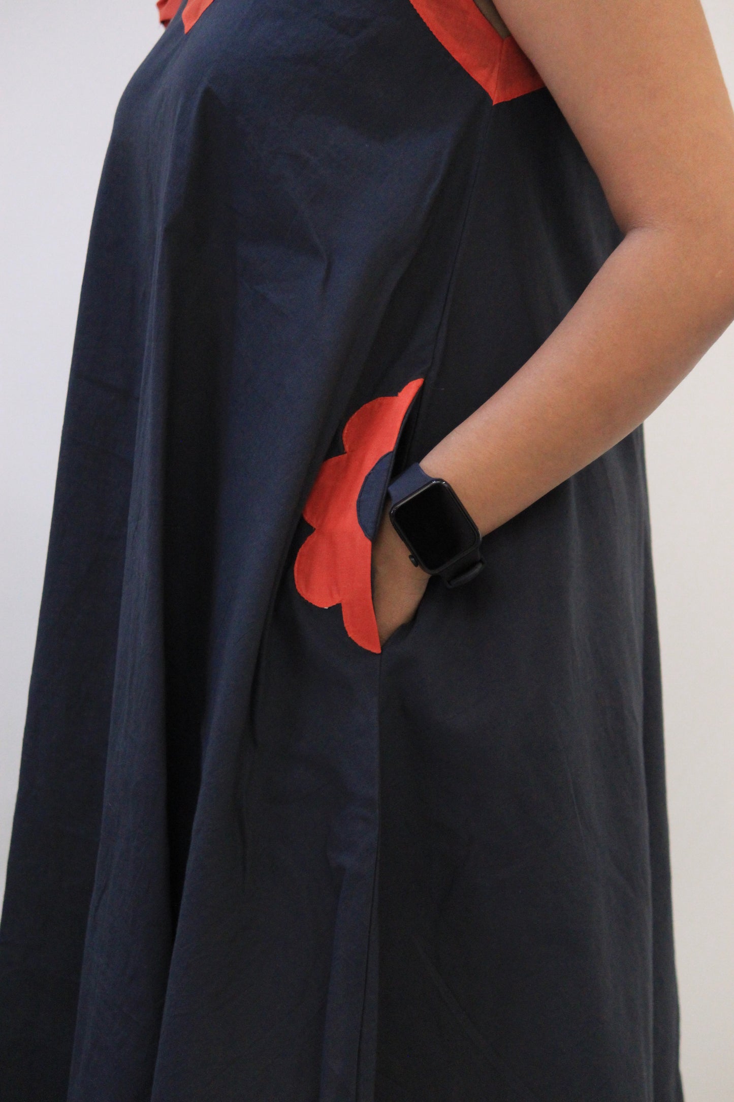 Hazel Black Cotton Short Dress