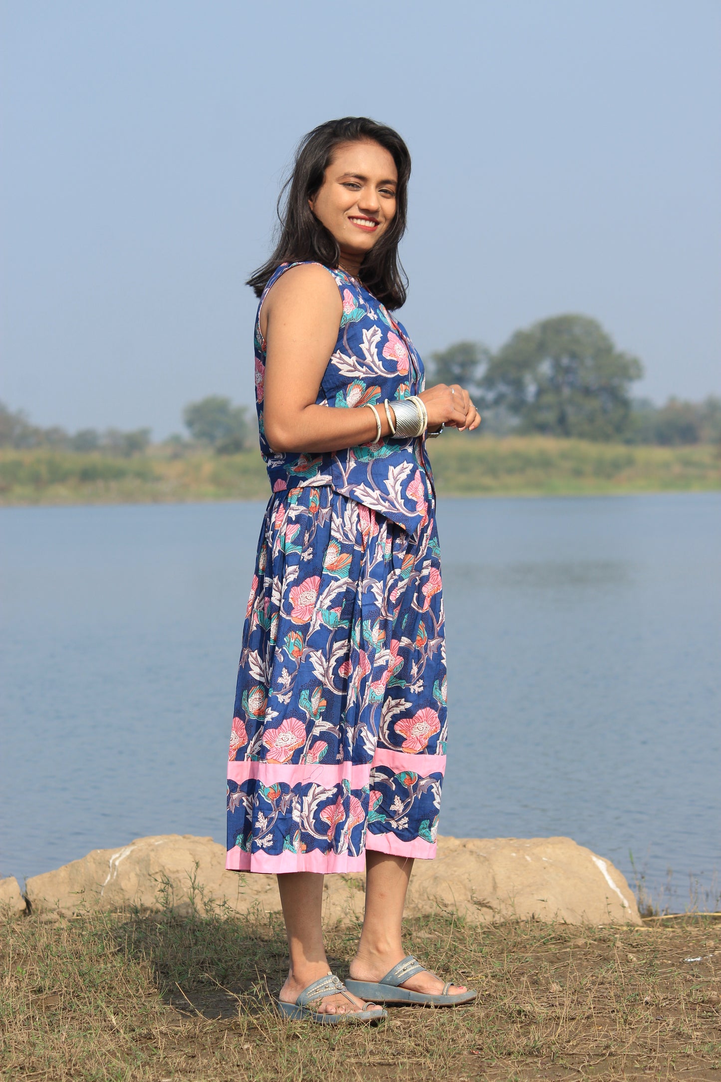 Anvi Blue Skirt Co-ord Set