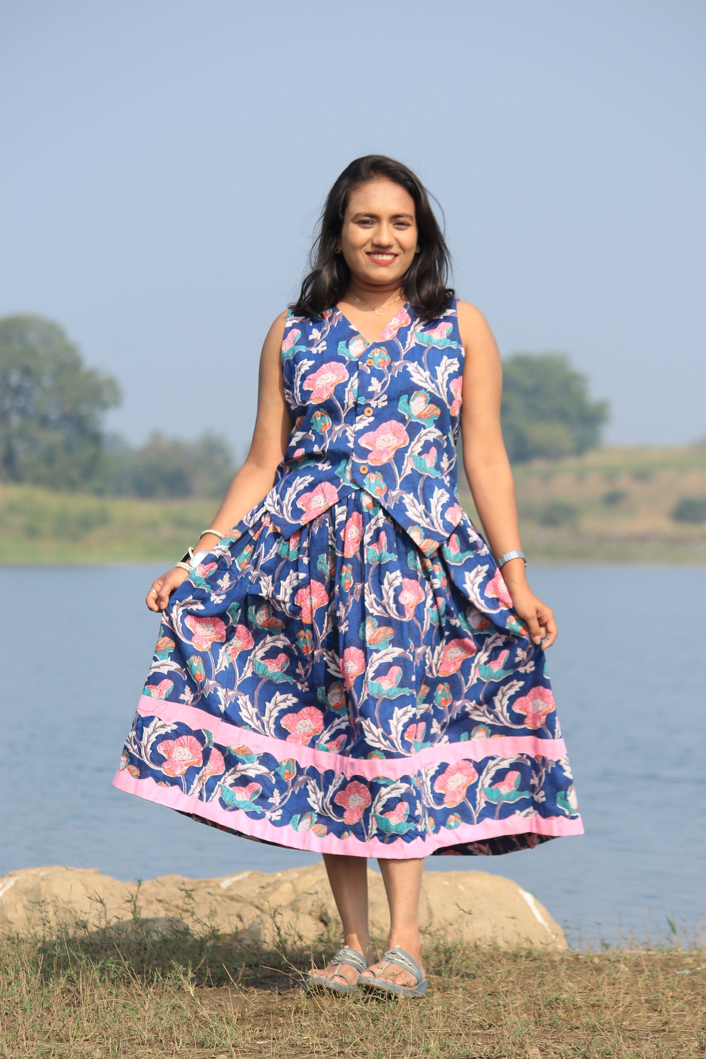 Anvi Blue Skirt Co-ord Set