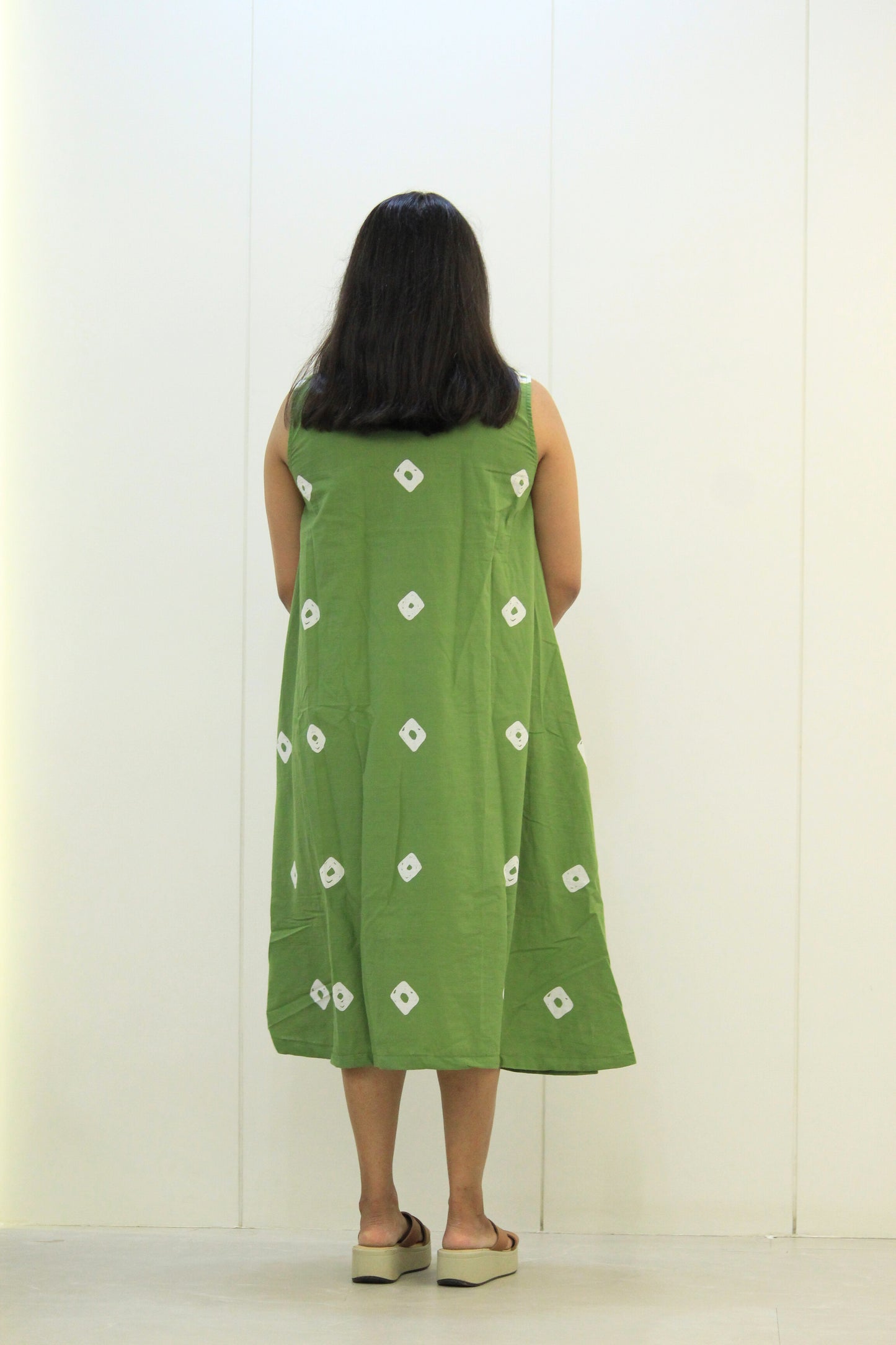 Basanti – Pista Green Printed Cotton Dress