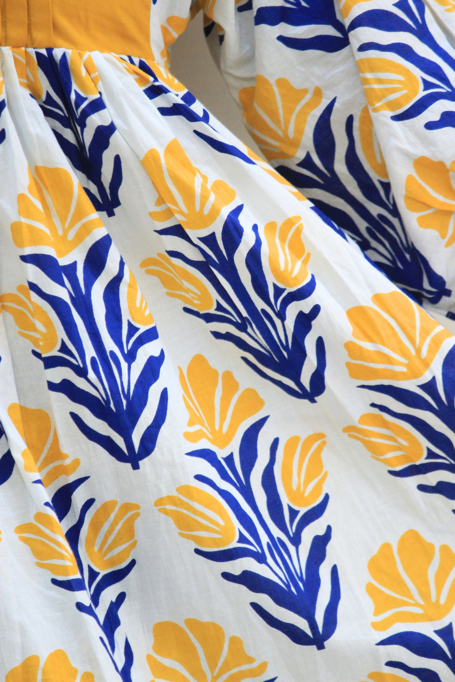 Kanika – Yellow Yoke Floral Printed Cotton Dress
