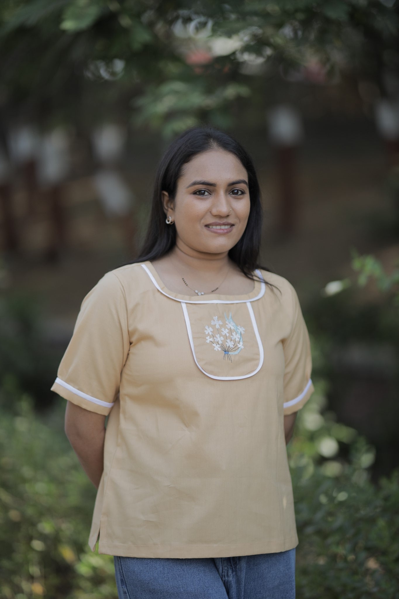 Mallika – Floral Embroidered Cotton Summer Top