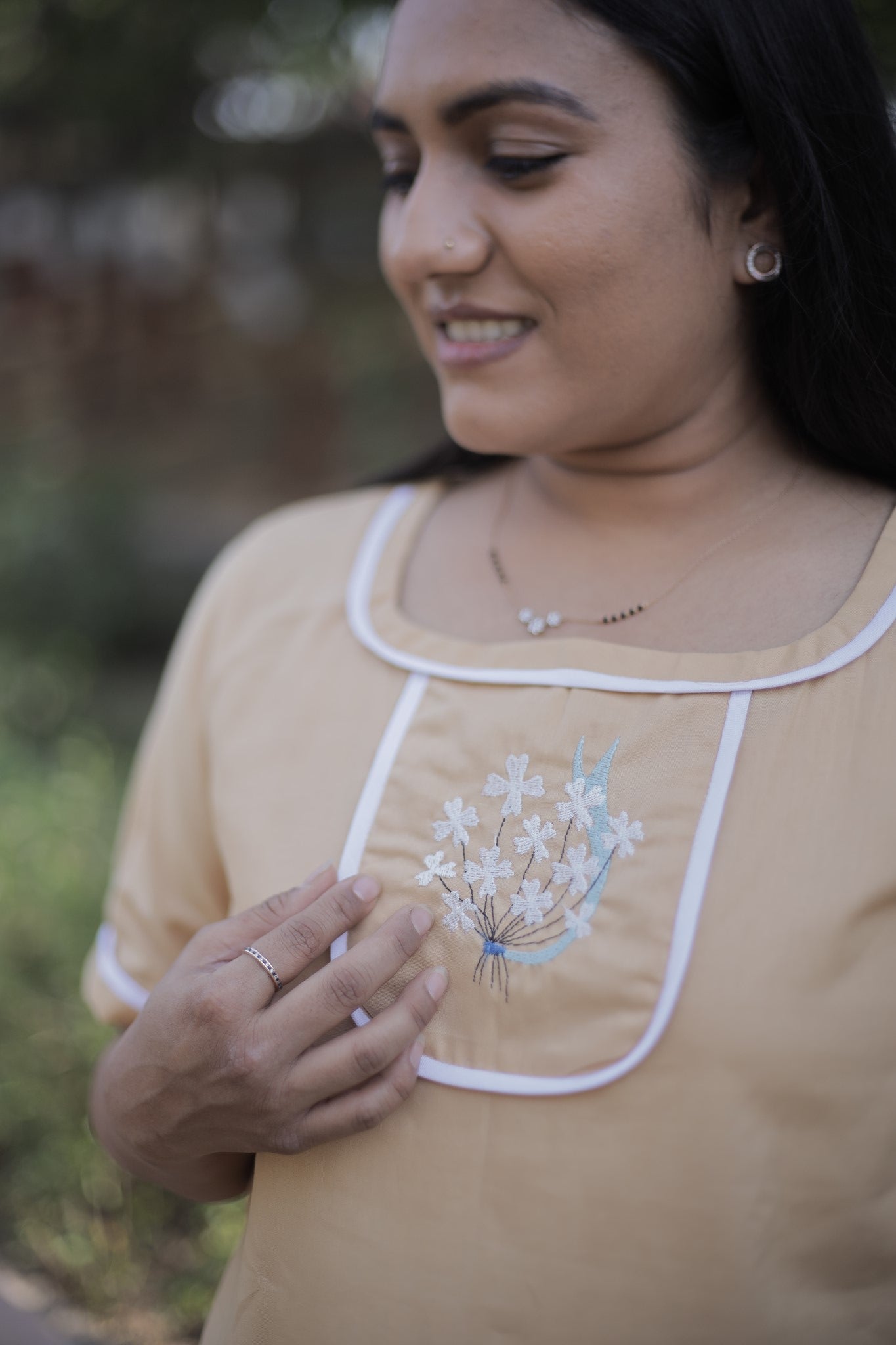 Mallika – Floral Embroidered Cotton Summer Top