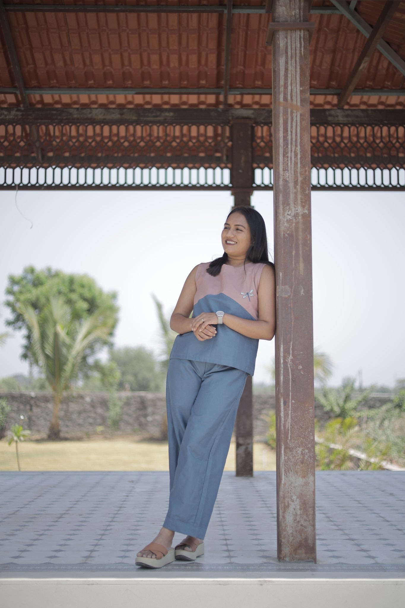 Meher - Pastel Embroidered Summer Cotton Co-ord Set