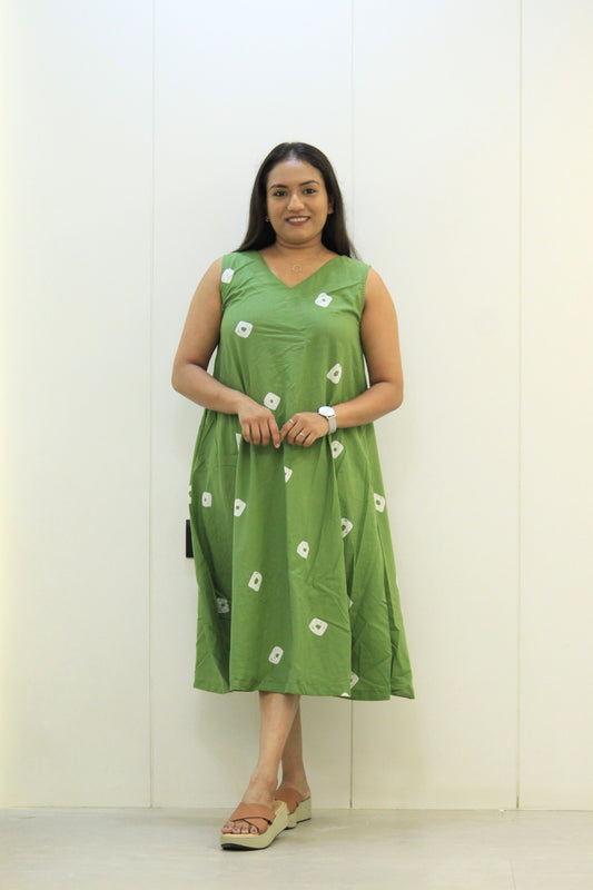 Basanti – Pista Green Printed Cotton Dress